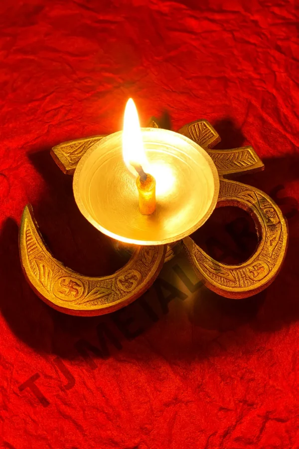 Metal Om Diya for Pooja