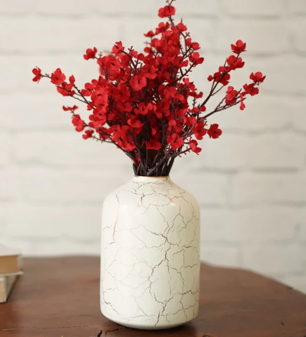 Iron Flower Vase with Crackled Textured