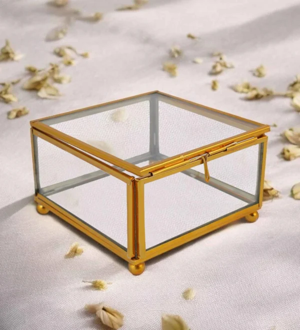 Elegant Brass & Glass Jewellery Decorative Box