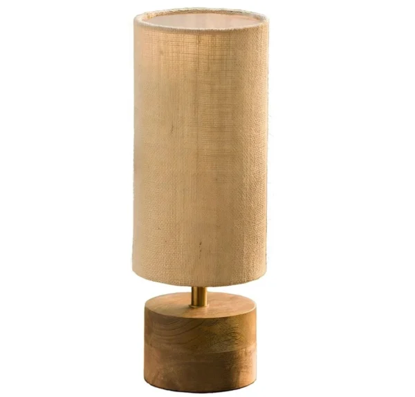 Fluorescent Wood Base Table Lamp